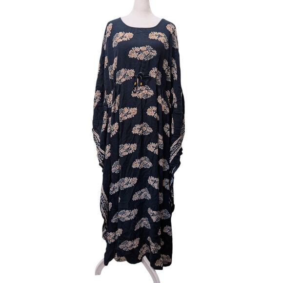 Khadra Fashion Block Print Full Length Kaftan Size 60 - Picture 4 of 5